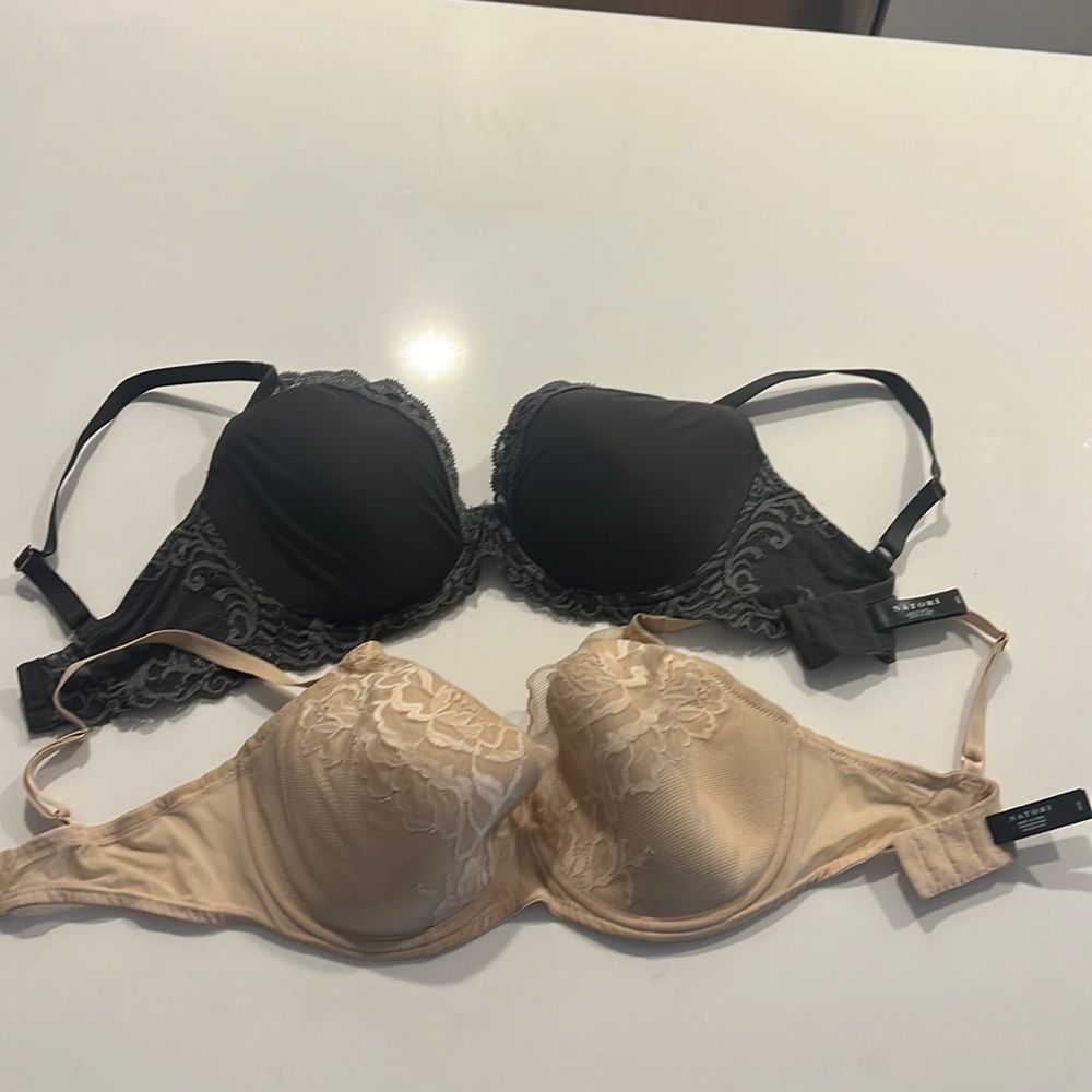 NATORI Flora & Feathers Underwire Contour Set of two Bras (like new) 32G